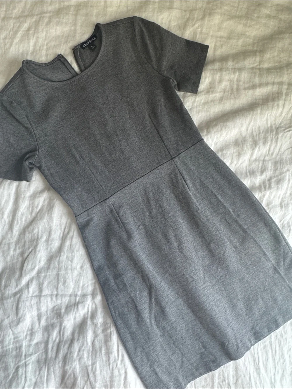 J. Crew Gray Short Sleeve Knit Mini Dress